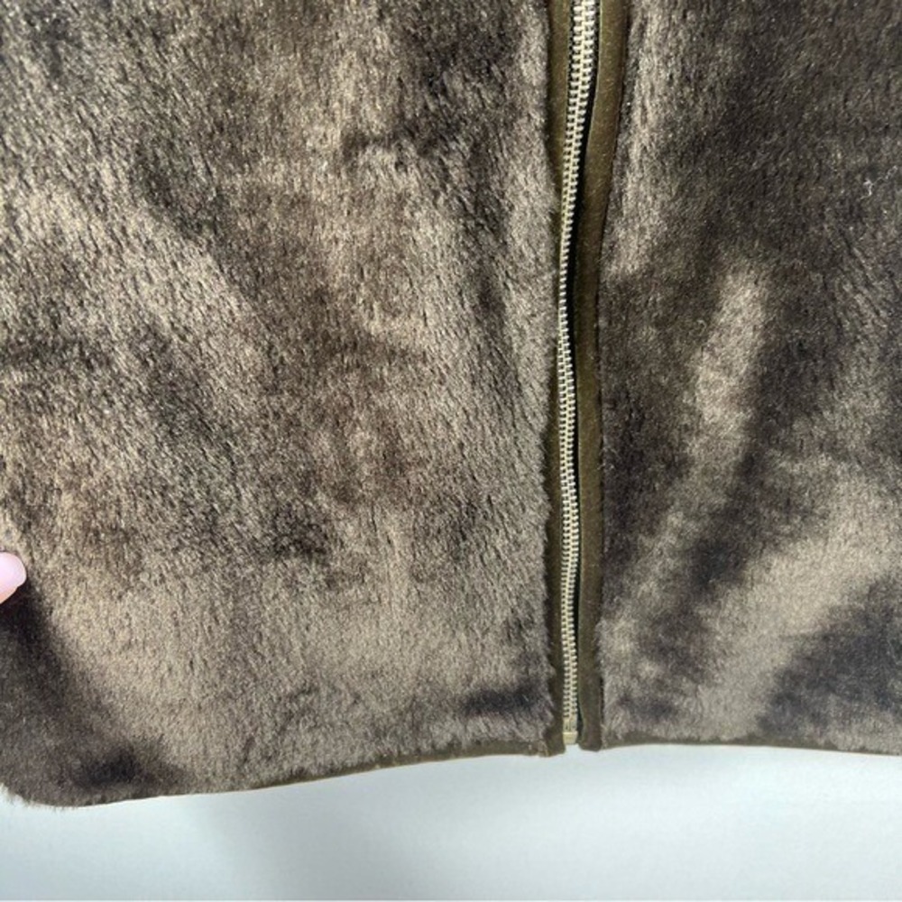 Banana Republic dark brown faux fur vest Size Small Vintage - Picture 2 of 7